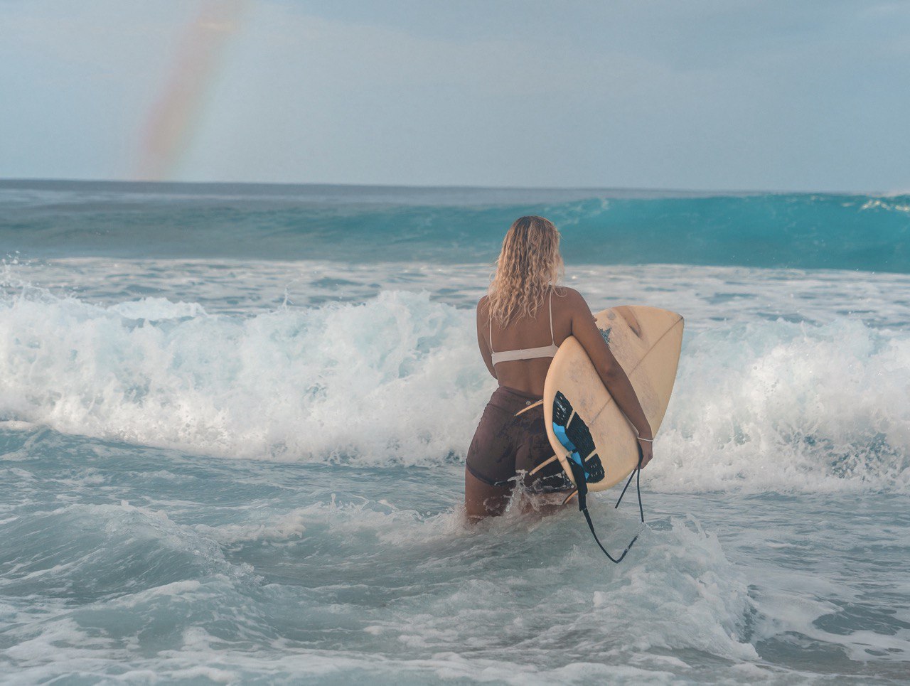 Student practicing surf techniques