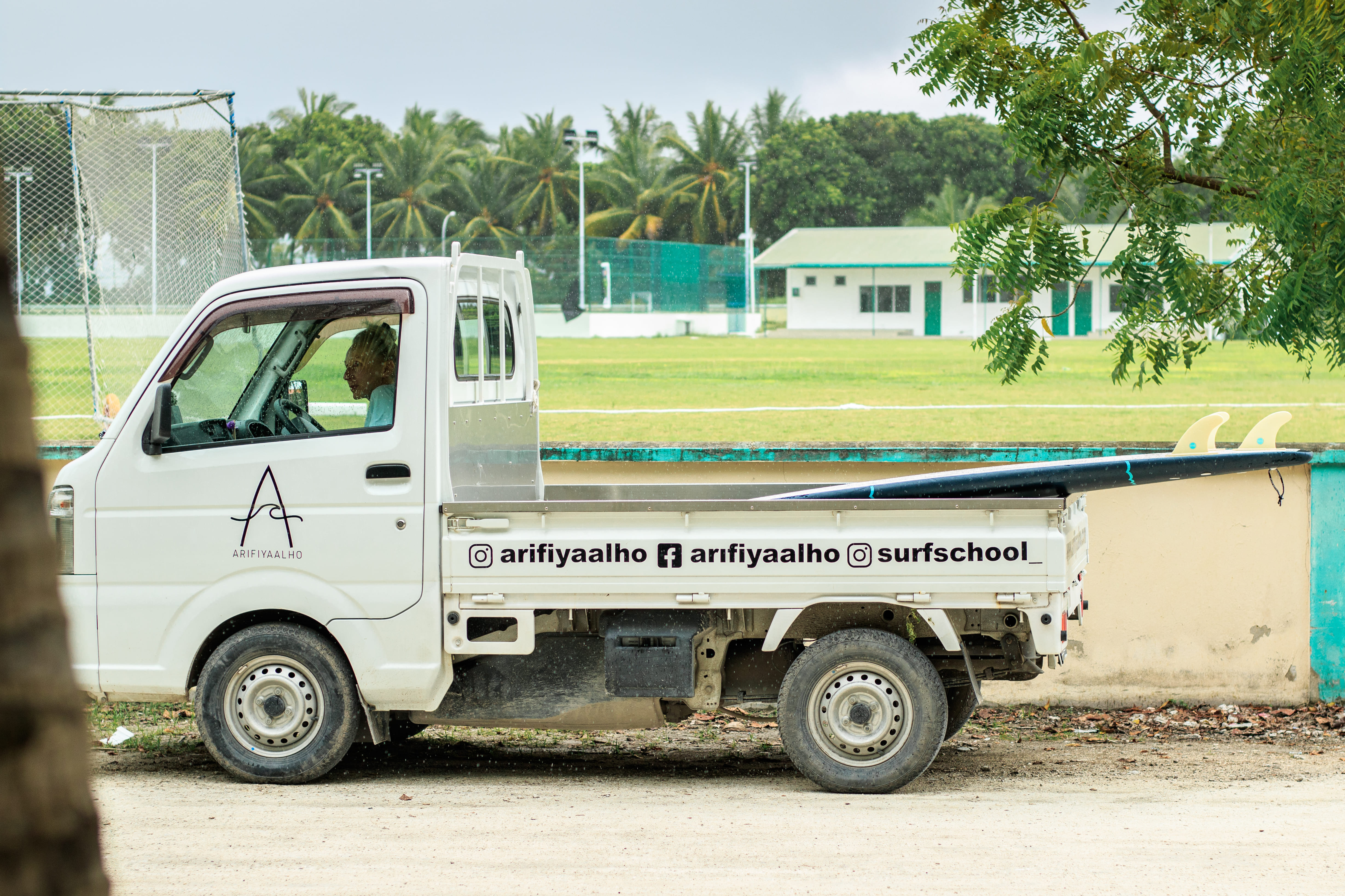 Student practicing surf techniques