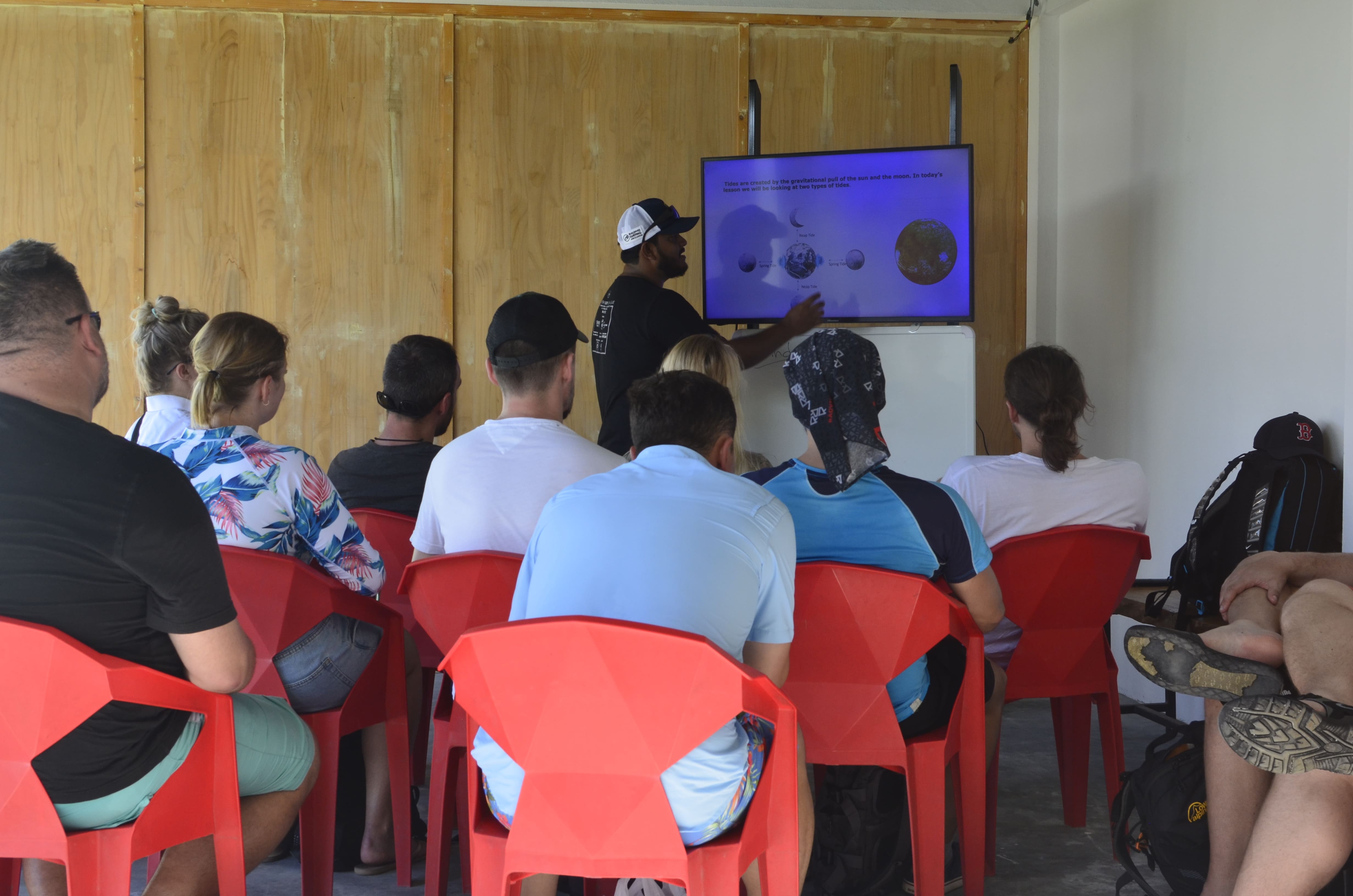 Student practicing surf techniques