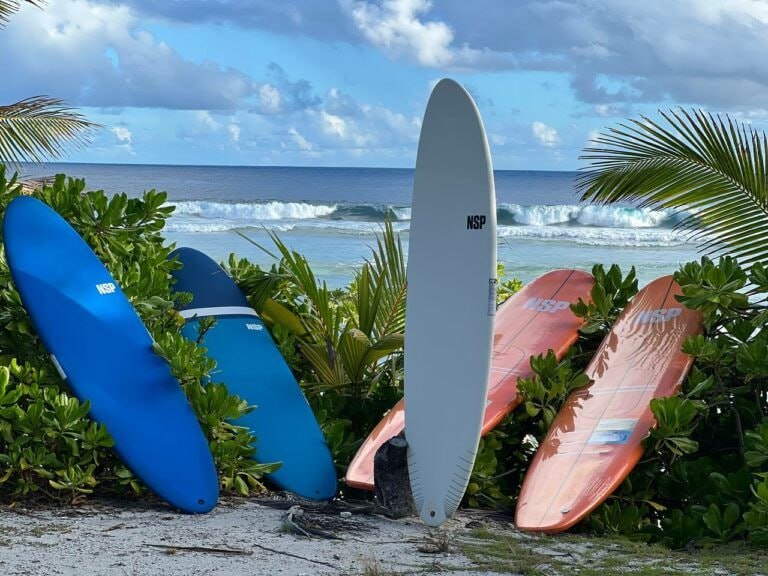 Student practicing surf techniques