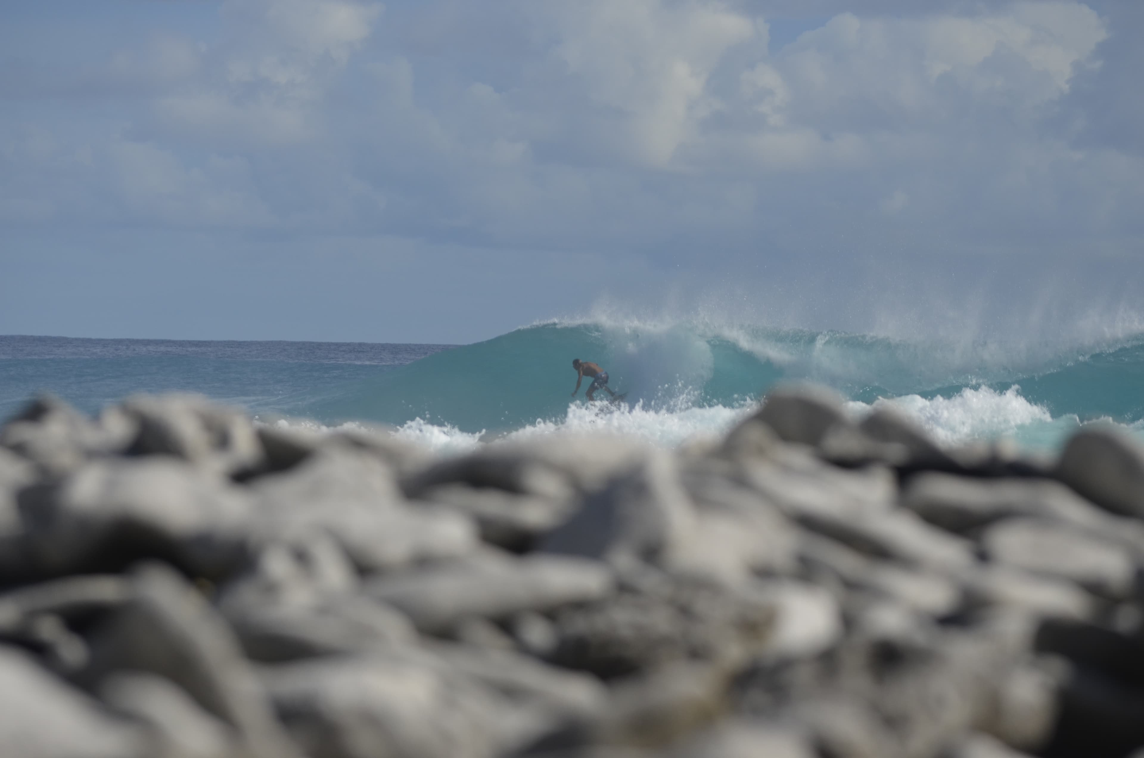 Student practicing surf techniques