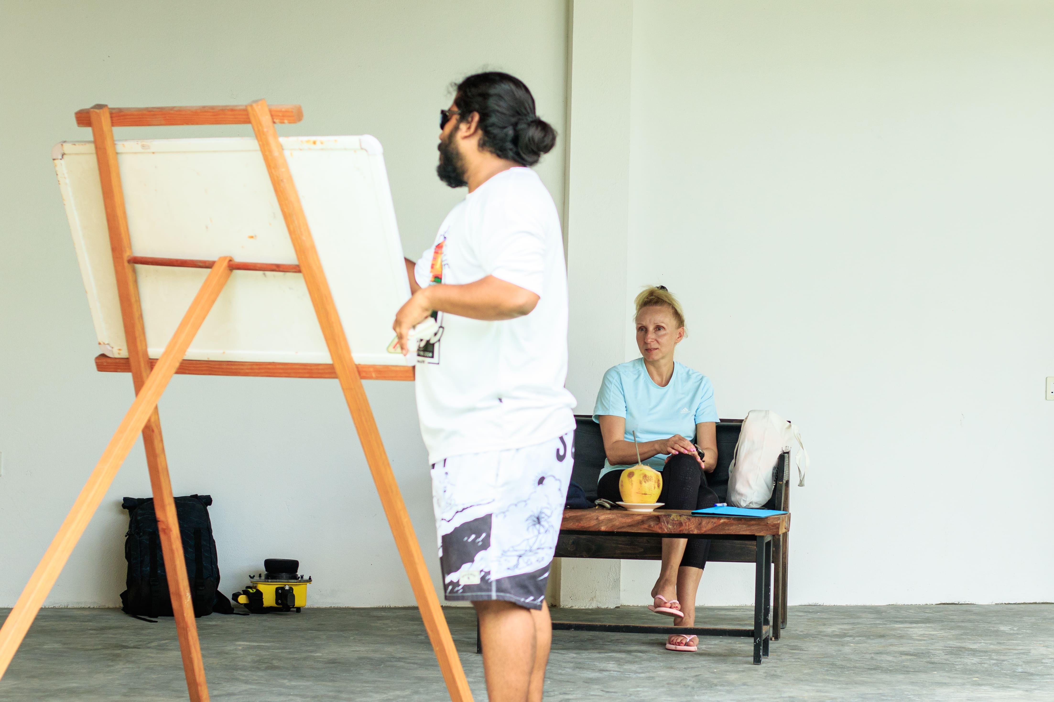 Student practicing surf techniques