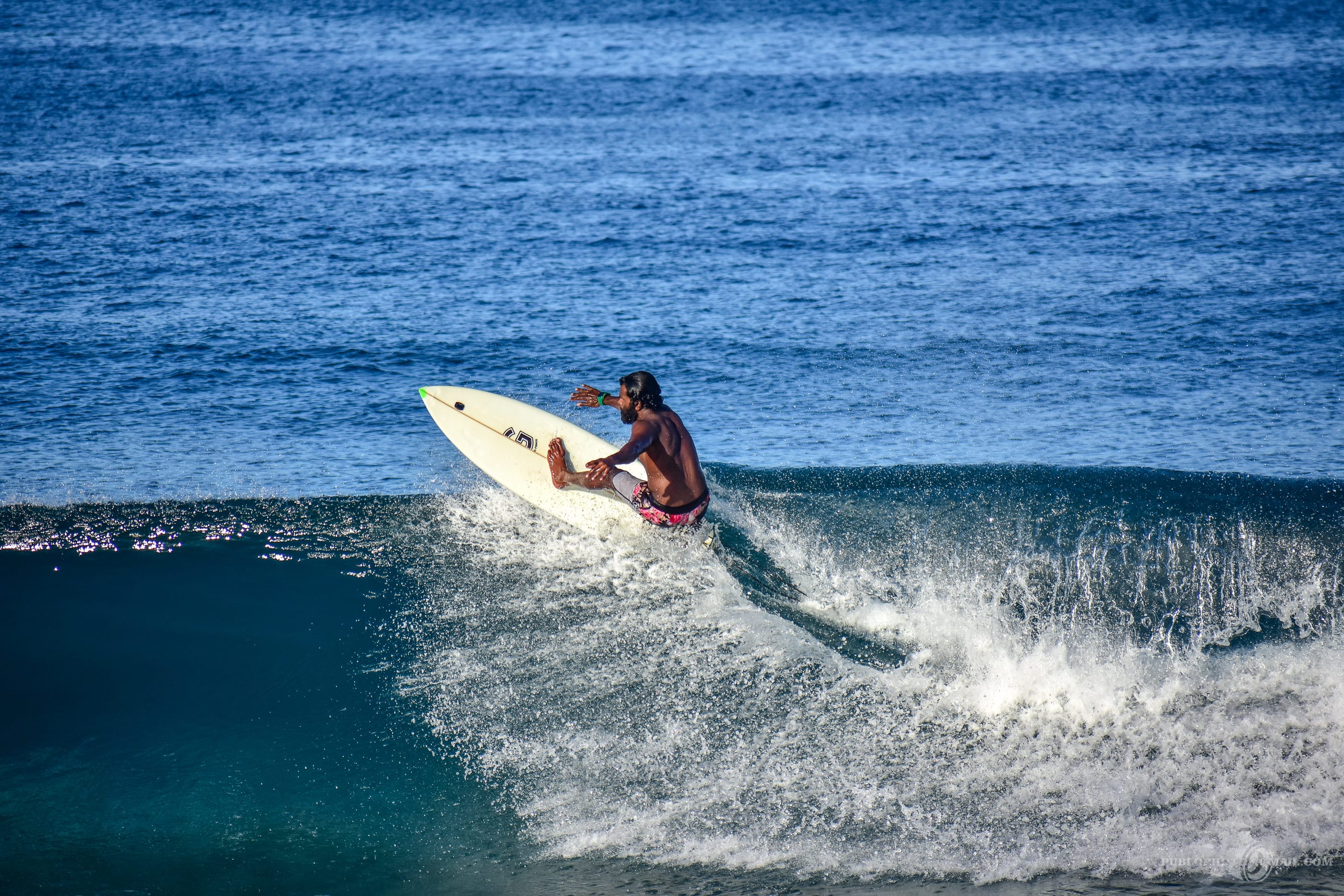 Surfing lesson in the water