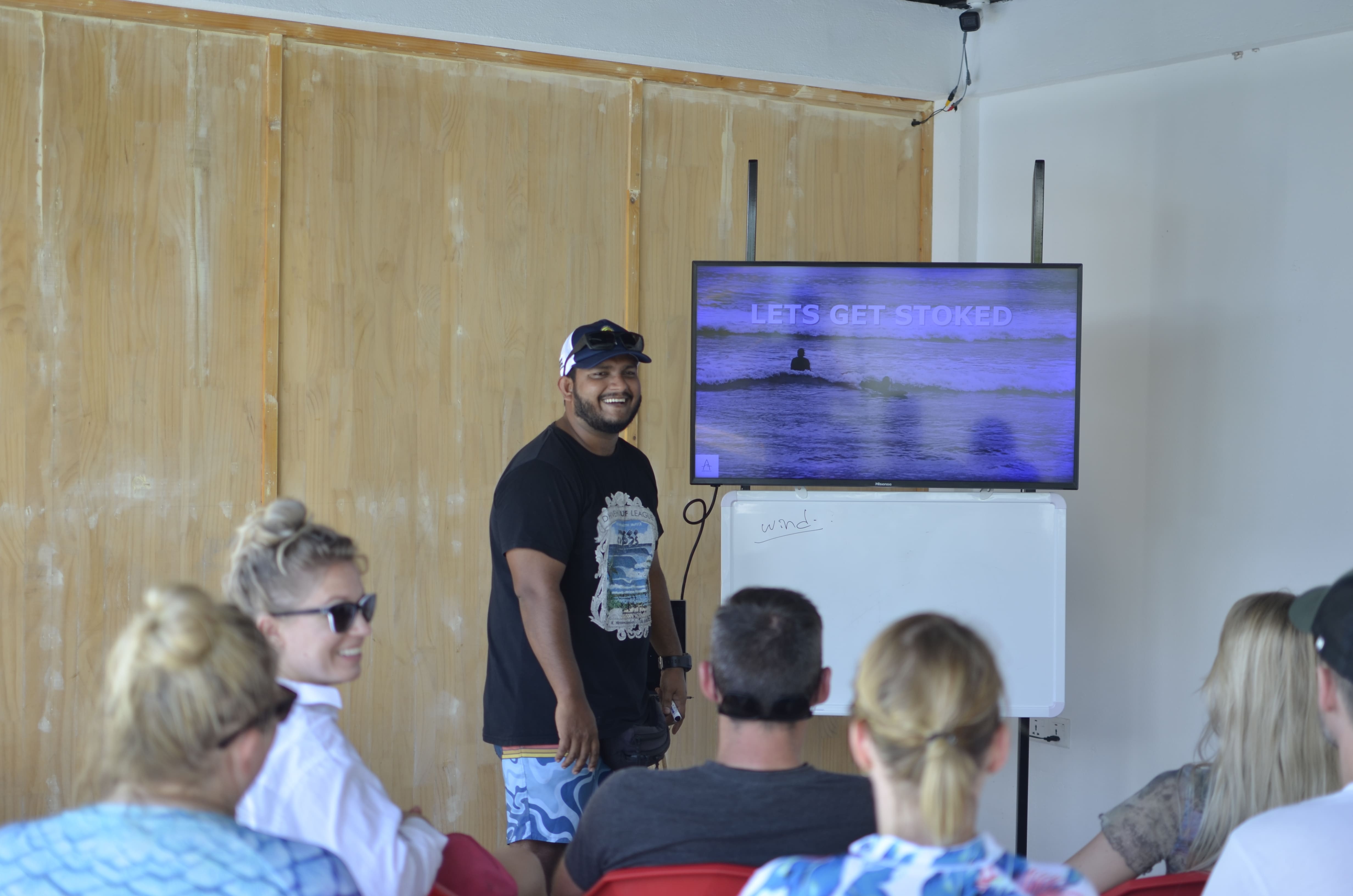 Student practicing surf techniques