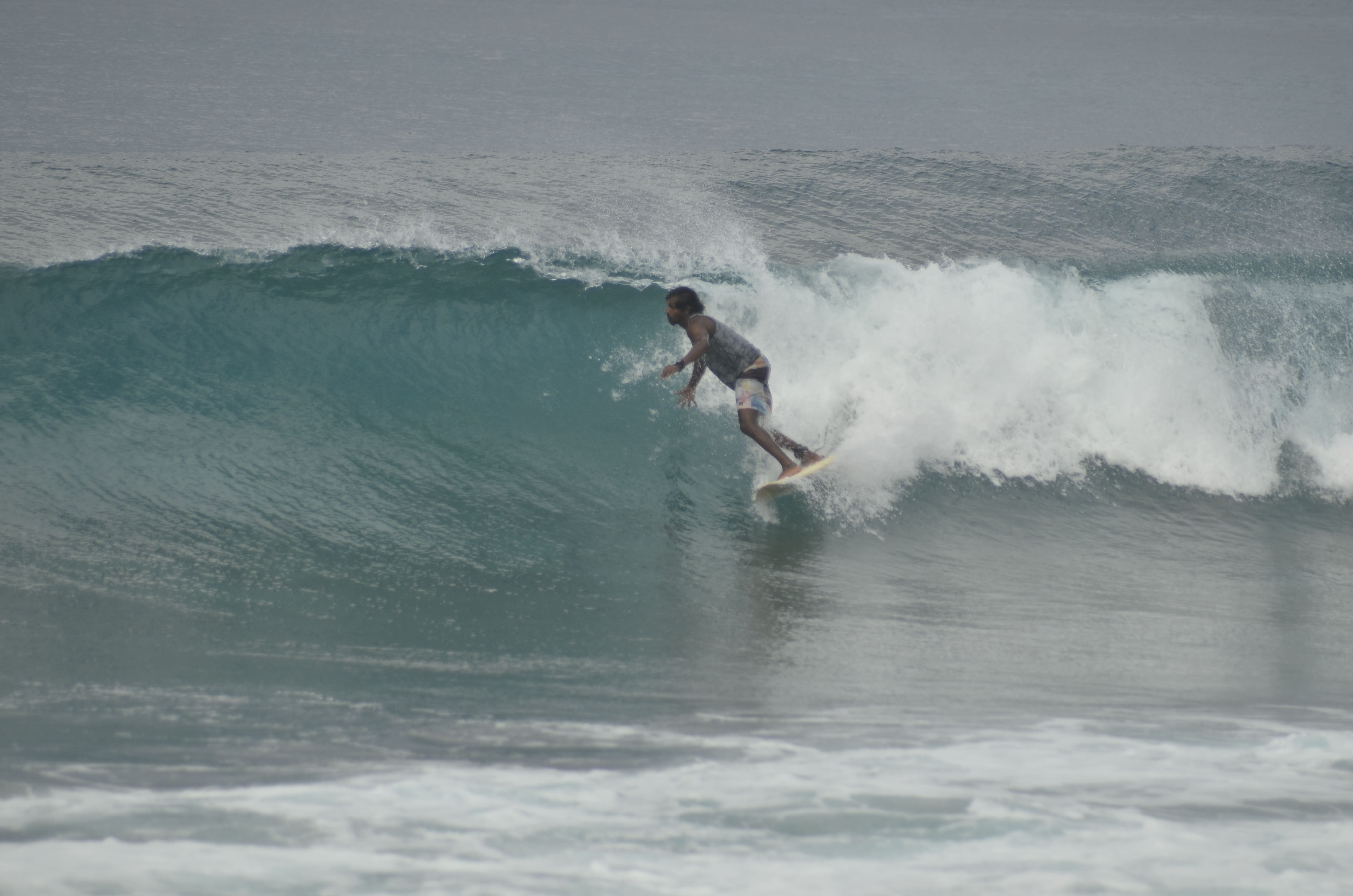Student practicing surf techniques